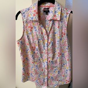 Talbots sleeveless cotton blouse